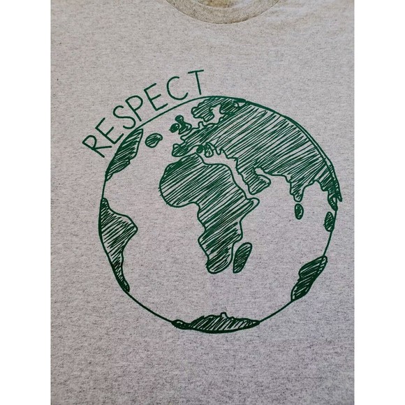 Y2k Delta Tag Respect The Earth Graphic T-shirt Gray Adult Unisex Size Small - Picture 2 of 5